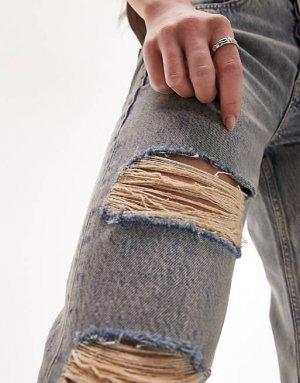 Рваные джинсы Editor в аутентичной потертости Topshop