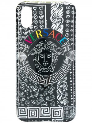 Чехол для iPhone X с логотипом Versace. Цвет: черный