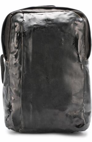 Кожаный рюкзак с потертостями OXS rubber soul. Цвет: черный