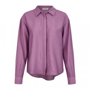 Блуза , прямой силуэт, длинный рукав, однотонная, размер XL, фиолетовый Broadway. Цвет: фиолетовый/лавандовый