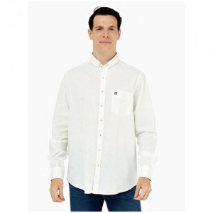 Рубашка льняная с длинными рукавами RU 48-50 / EU 40 M Claudio Campione. Цвет: белый