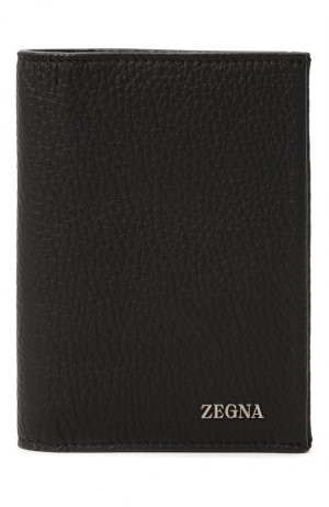 Кожаная обложка для паспорта Zegna. Цвет: чёрный
