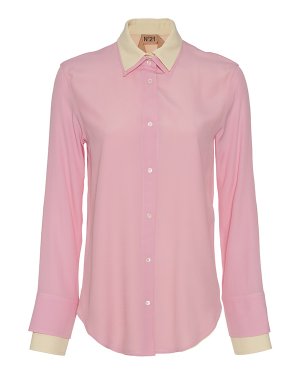 Блуза № 21. Цвет: розовый+бежевый