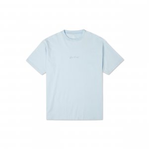 Jack Purcell Water-Washed Retro Loose Knit Short Sleeve T-Shirt Unisex Tops Light-Blue 10021630-A07 Converse