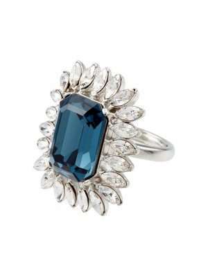 Серебряное кольцо с кристаллами Kenneth Jay Lane. Цвет: черный