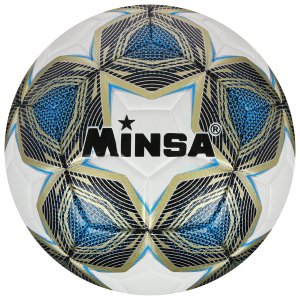 Мяч футбольный minsa, размер 5, pu, 430 г, 12 панелей, машинная сшивка MINSA