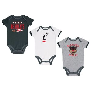 Комплект из трех боди для новорожденных и младенцев, красный/серый/белый Cincinnati Bearcats Champion