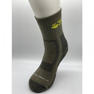 Мужские носки , 1 пара, высокие, износостойкие, на 23 февраля, усиленная пятка, размер 38-44, зеленый Jack Wolfskin. Цвет: серый