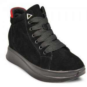 Ботинки , зимние, натуральная замша, высокие, размер 40, черный CVMARTANNI. Цвет: черный