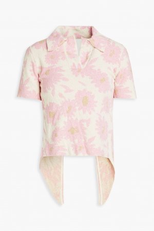 Махровая рубашка-поло Bagnu с цветочным принтом и вырезами JACQUEMUS, розовый Jacquemus