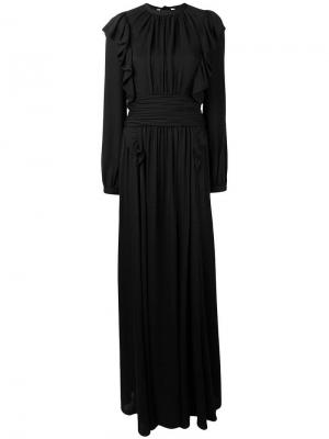 Длинное платье с оборками Rochas. Цвет: черный