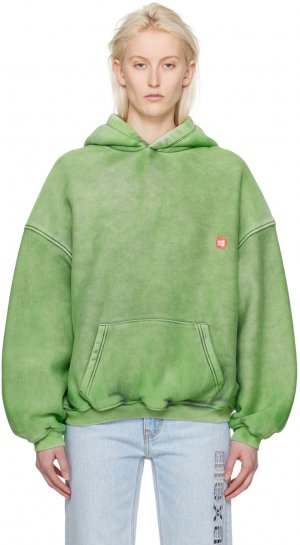 Зеленая толстовка с капюшоном , цвет Acid fern Alexander Wang