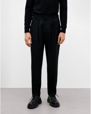 Свободные мужские классические брюки черного цвета , черный Adolfo Dominguez. Цвет: черный