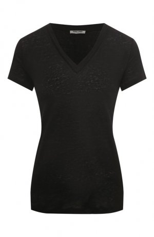 Льняная футболка Max&Moi. Цвет: чёрный