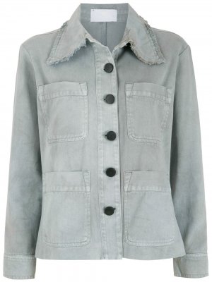 Джинсовая куртка-рубашка Andrea Bogosian. Цвет: серый