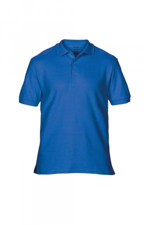 Хлопковая спортивная рубашка-поло с двойным пике премиум-класса , синий Gildan