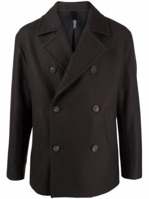 Короткое двубортное пальто Hevo. Цвет: коричневый
