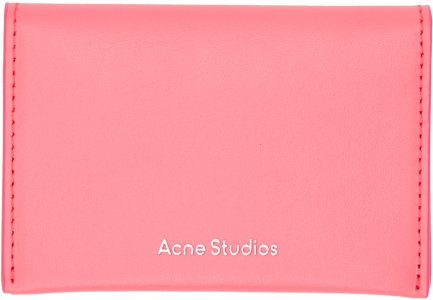 Двойная визитница розового цвета , цвет Electric pink Acne Studios