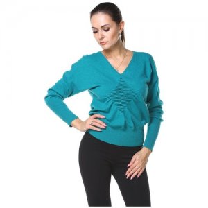 Пуловер , размер 44, бирюзовый MARIA GRAZIA SEVERI. Цвет: бирюзовый