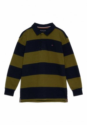 Рубашка-поло RUGBY VARSITY STRIPE , цвет navy green stripes Tommy Hilfiger
