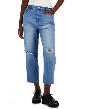 Укороченные прямые джинсы с эластичной резинкой на талии для юниоров , синий Vanilla Star