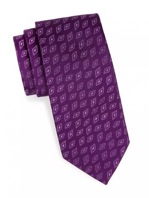 Шелковый жаккардовый галстук с ромбовидными бобами , фиолетовый Charvet