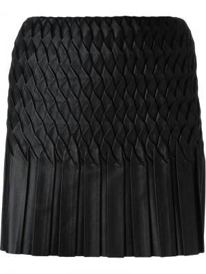 Плиссированная мини-юбка Jay Ahr. Цвет: чёрный