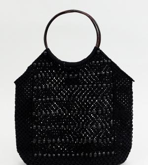 Пляжная сумка-тоут с отделкой бисером Sophia Accessorize. Цвет: черный