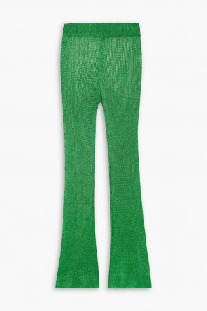Расклешенные брюки открытой вязки Nevaeh, зеленый Cult Gaia