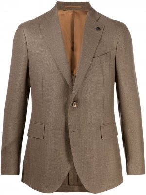 Однобортный пиджак строгого кроя Gabriele Pasini. Цвет: нейтральные цвета
