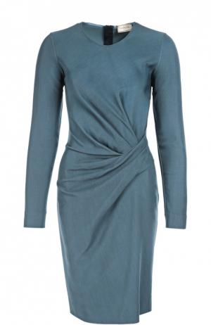 Облегающее платье с длинным рукавом и драпировкой Lanvin. Цвет: синий