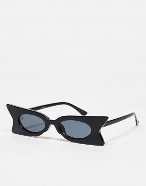 Эксклюзивные черные фестивальные солнцезащитные очки угловой формы от x ASOS Jeepers Peepers