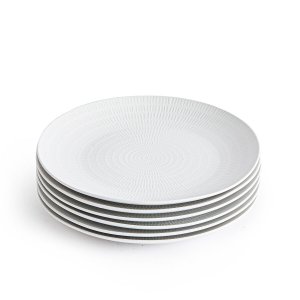 Комплект из шести плоских тарелок LaRedoute. Цвет: бежевый