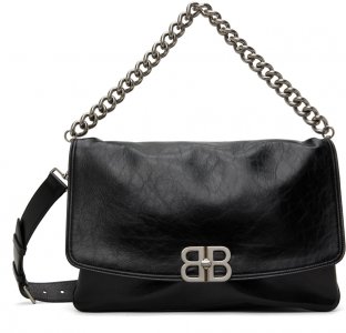 Черная большая сумка с клапаном BB Balenciaga