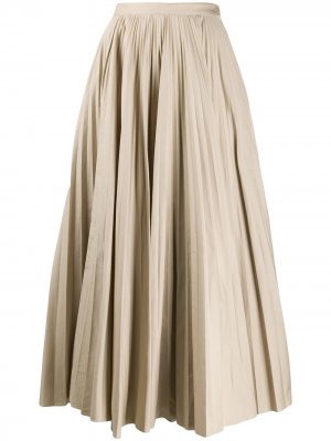Плиссированная длинная юбка Ray Katharine Hamnett London. Цвет: бежевый