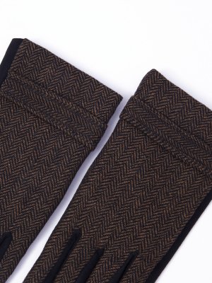 Тёплые тканевые перчатки из шерсти с экомехом и функцией Touch Screen zolla. Цвет: коричневый