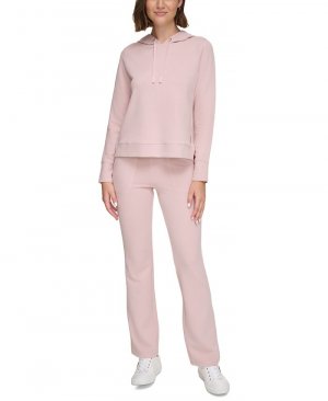 Женский текстурированный пуловер с капюшоном , розовый Calvin Klein