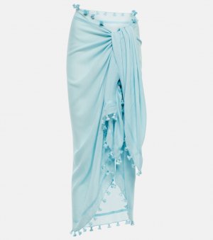 Пляжная юбка с украшением из парео MELISSA ODABASH, синий Odabash