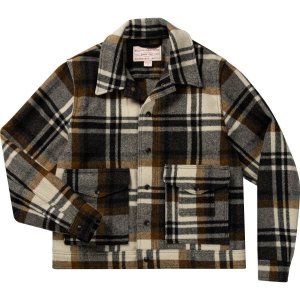 Шерстяная рабочая куртка mackinaw , цвет steel heather/black/white Filson