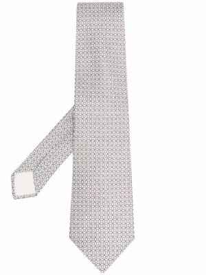 Жаккардовый галстук 2000-х годов с узором Hermès. Цвет: белый