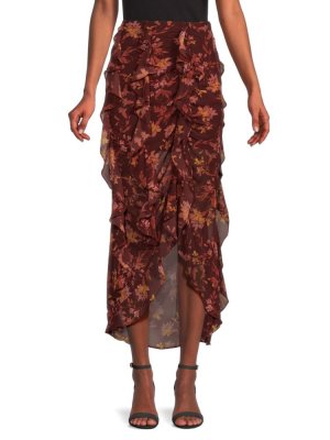 Макси-юбка с воланами и цветочным принтом , цвет Dark Combo Free People