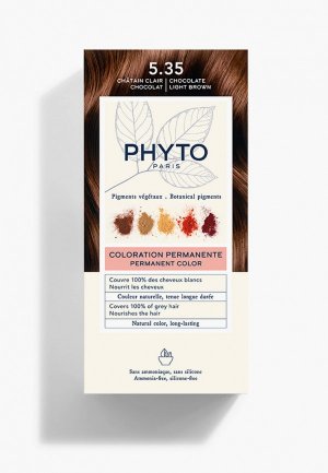 Краска для волос Phyto тон 5.35 Шоколадный светлый шатен 50/50/12. Цвет: коричневый