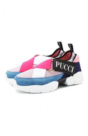 Комбинированные кроссовки Emilio Pucci. Цвет: разноцветный
