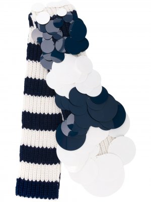 Кашемировый шарф с аппликацией Prada. Цвет: белый