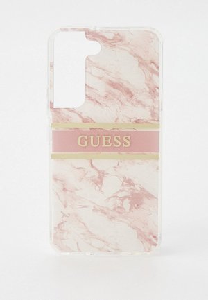 Чехол для телефона Guess Galaxy S22 с принтом Marble. Цвет: розовый