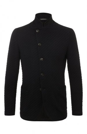 Пиджак из вискозы и шерсти Emporio Armani. Цвет: чёрный