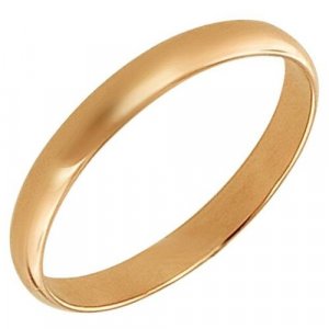 Кольцо обручальное , красное золото, 585 проба, размер 21 Эстет