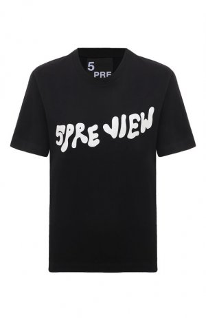 Хлопковая футболка 5PREVIEW. Цвет: чёрный