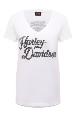 Хлопковая футболка Harley-Davidson. Цвет: белый