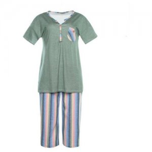 Пижама , размер 54, зеленый, мультиколор Натали. Цвет: зеленый